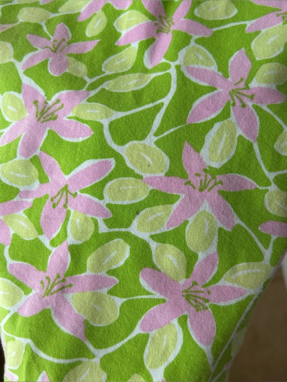Lilly Pulitzer Vintage Cotton Maxi Skirt Floral Green Pink M - Picture 6 of 11